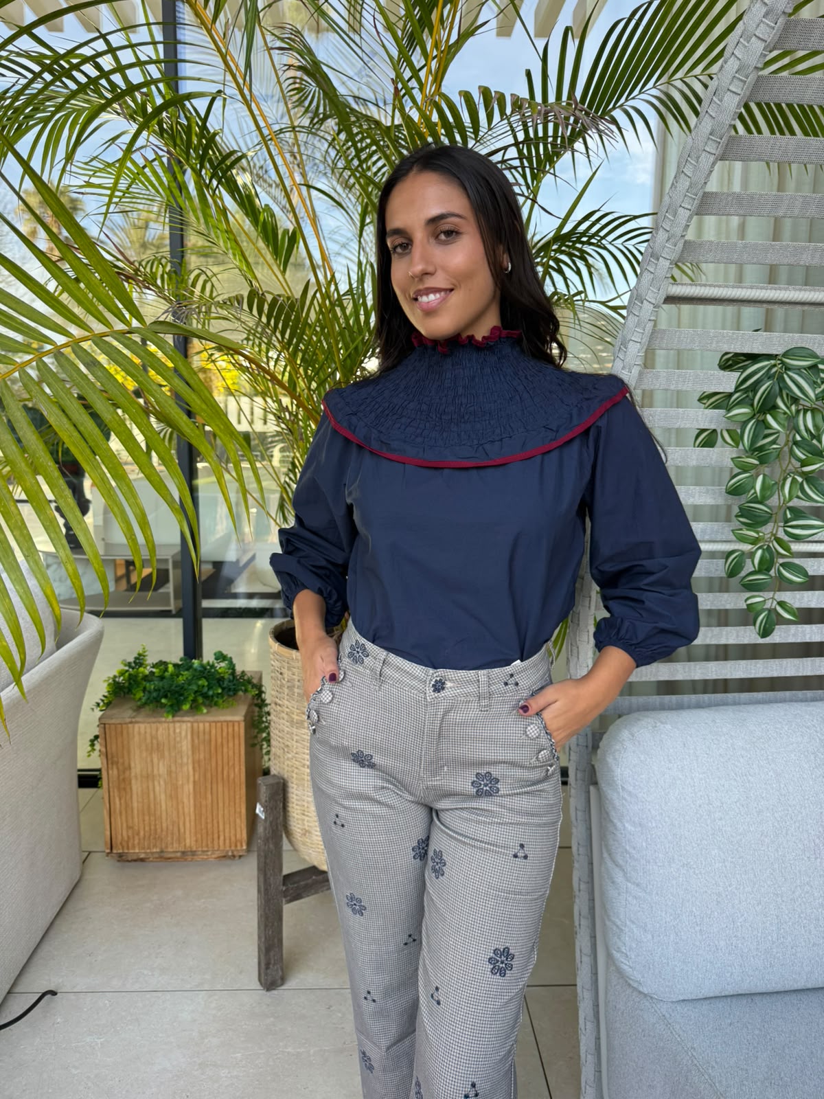Camisa nido de abeja