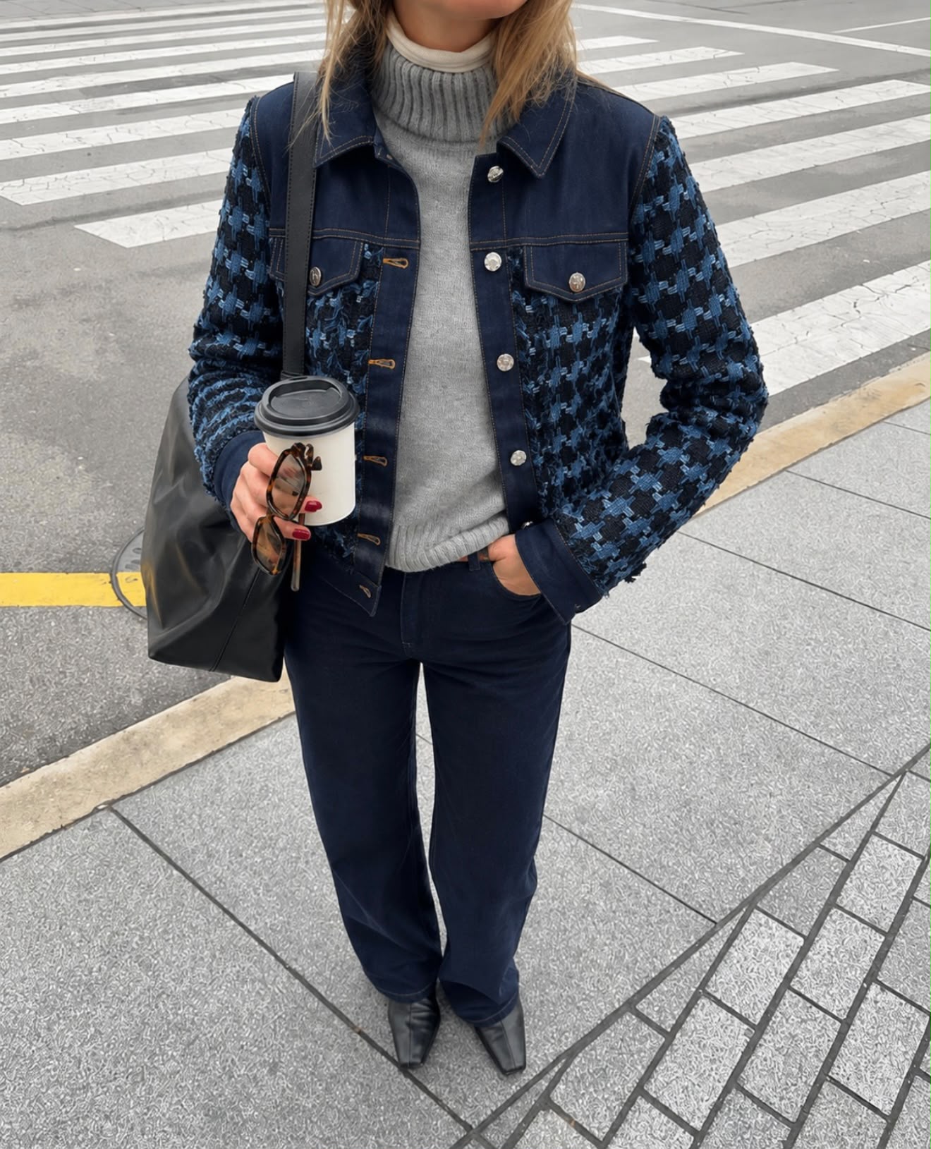 Chaqueta denim combinada