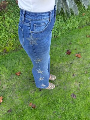 Pantalon vaquero estrellas brillantes lateral