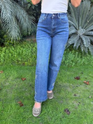 Pantalon vaquero estrellas brillantes lateral