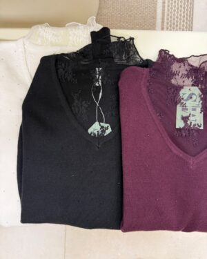 Jersey cuello encaje