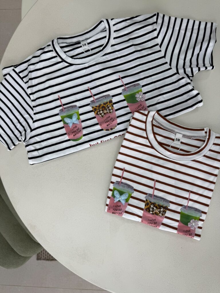 Camiseta rayas Matcha