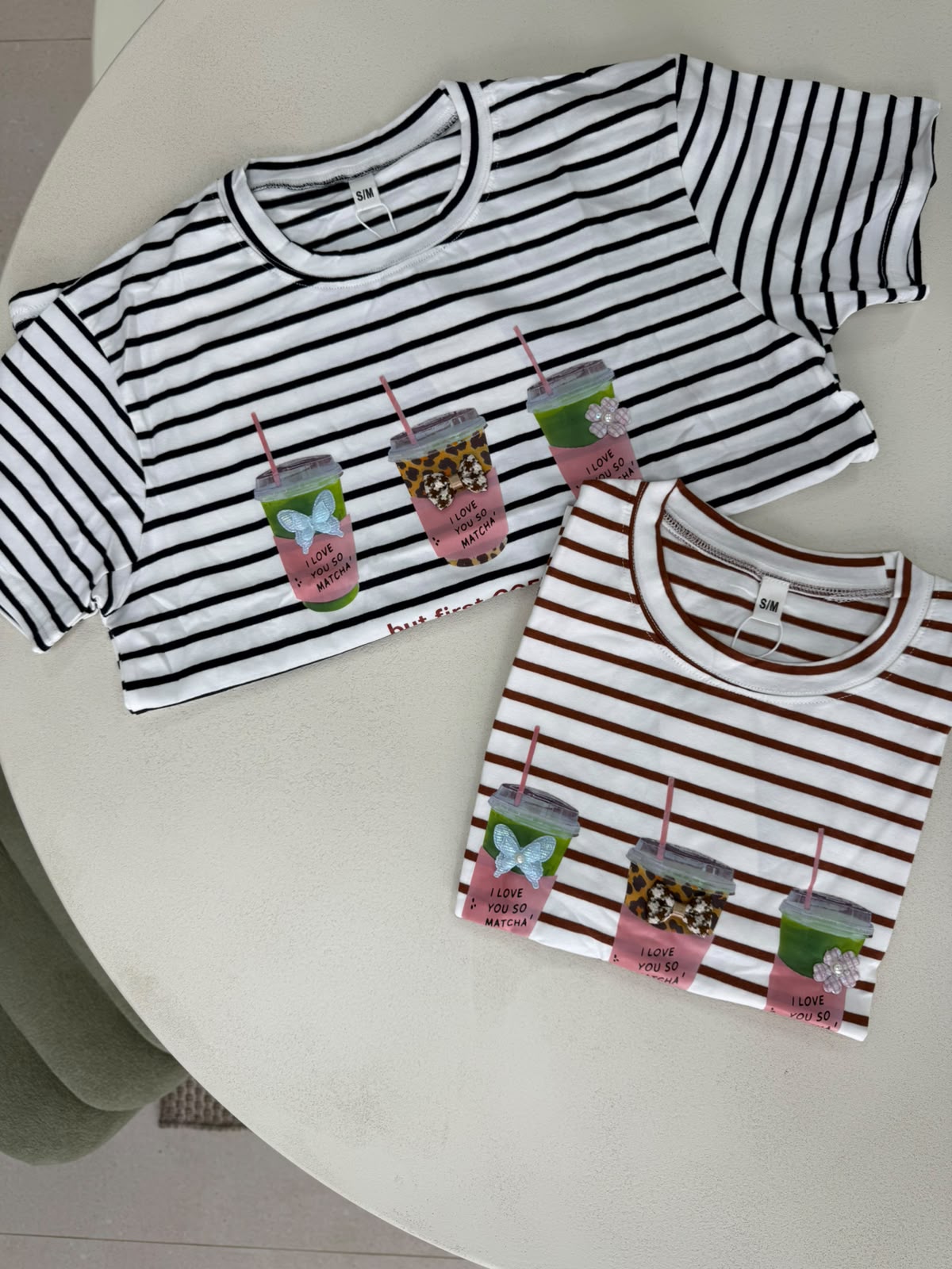 Camiseta rayas Matcha