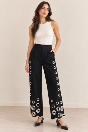 Pantalón aros bordados