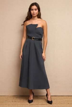 Vestido hebilla palabra de honor