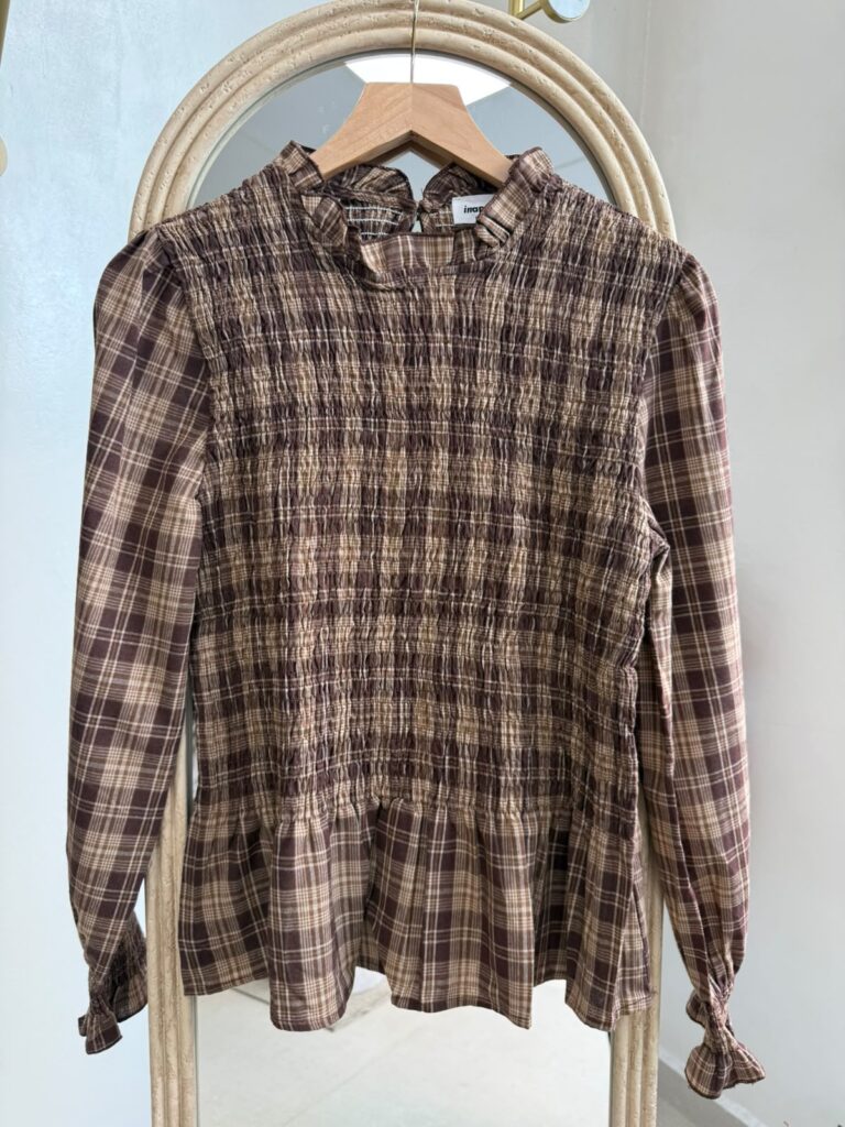 Camisa fruncida cuadros