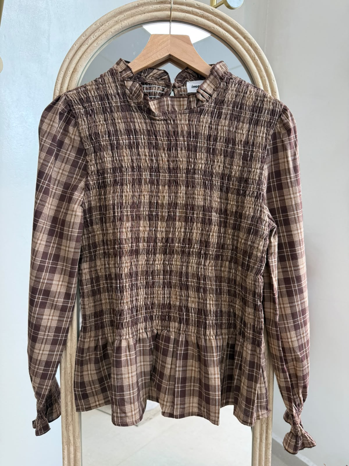 Camisa fruncida cuadros
